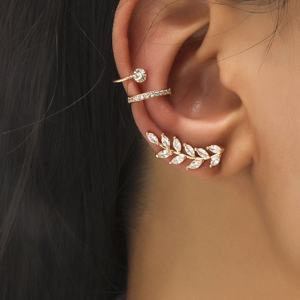 3 Piece Pearl Zircon EarClips Set Earrings Jewels by Floret 