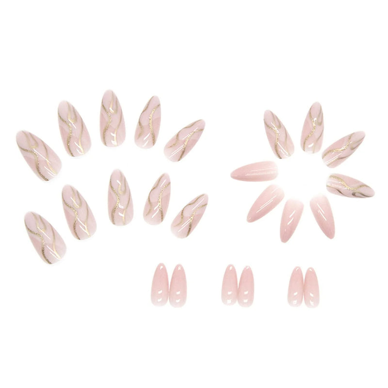 Almond Glitter Glam Nails