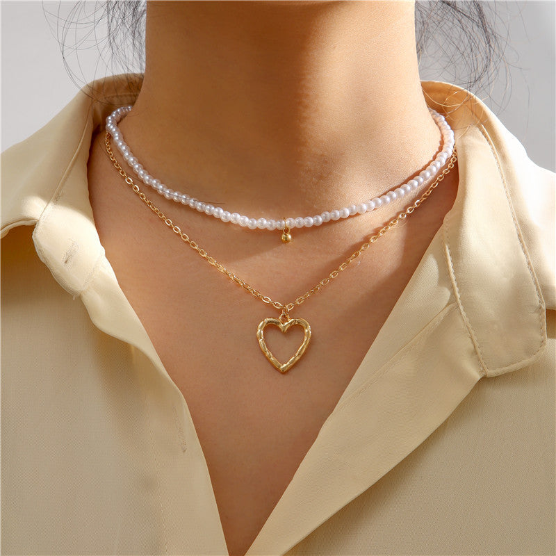 Avery Pearl Heart Necklace - 