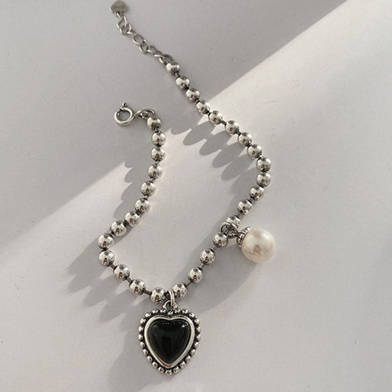 Shein Black Heart Bracelet - 