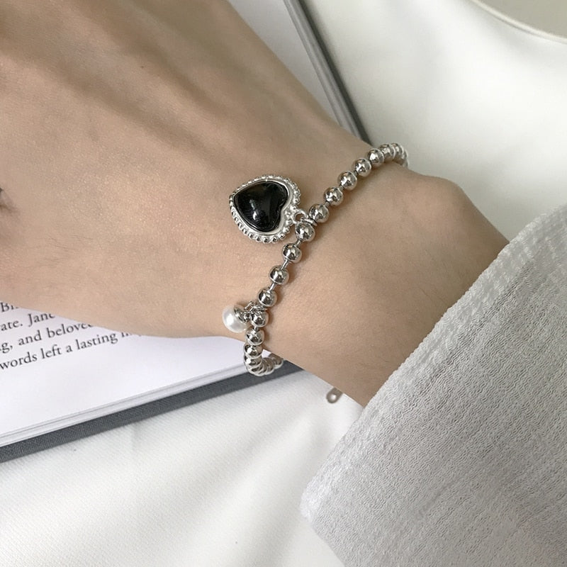 Shein Black Heart Bracelet - 