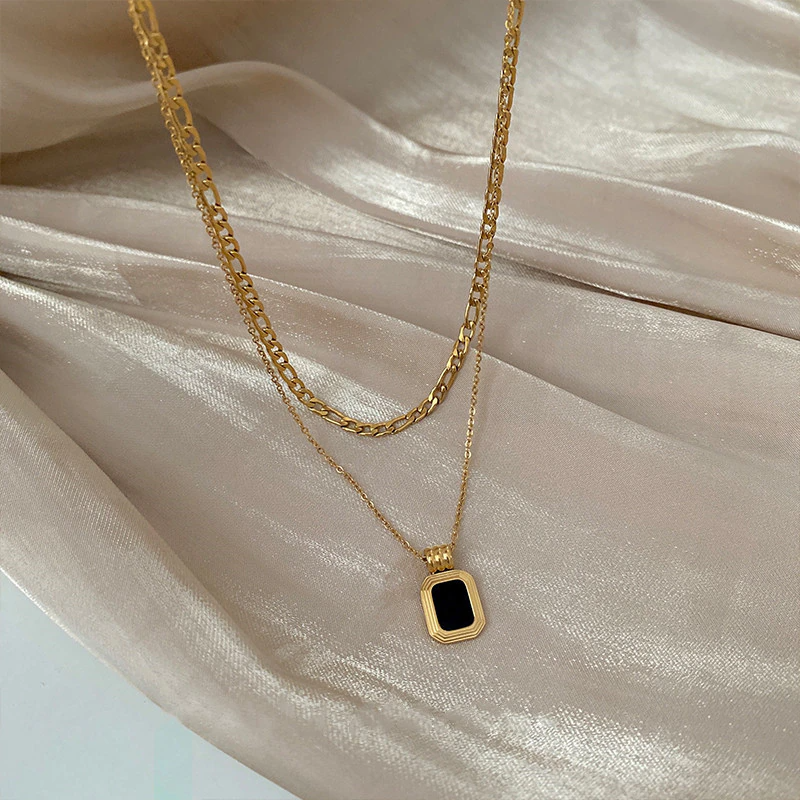 Black Valerie Chain Necklace