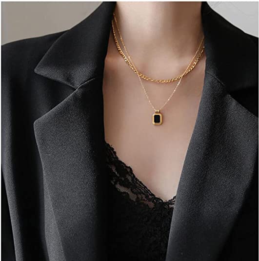 Black Valerie Chain Necklace