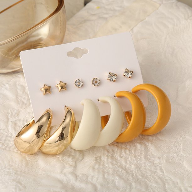 C-Shaped Matte Hoops Set