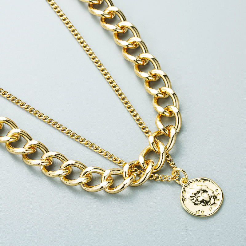 Chunky Chain Coin Necklace