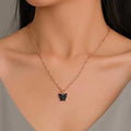 Black Flutter Set - Pendant & Earrings - 