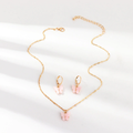 Pink Flutter Set - Pendant & Earrings - 