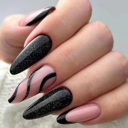 Long Almond Onyx Nails - 