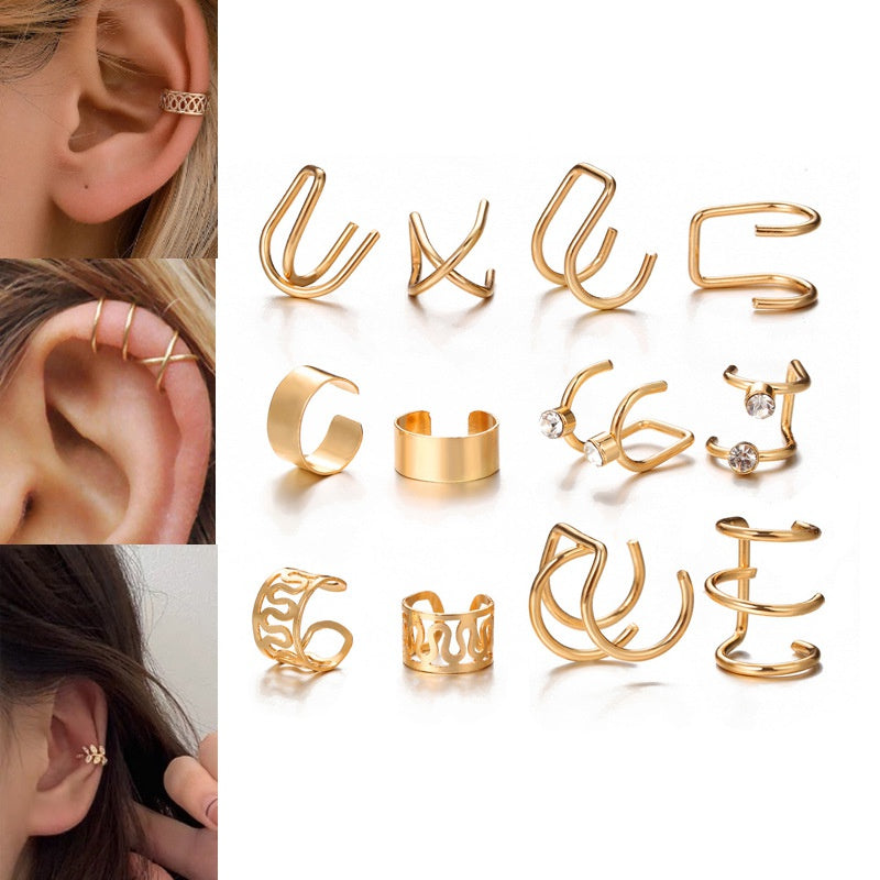 Set of 12 Non-Piercing EarCuffs