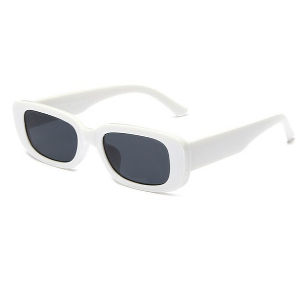 White Retro Rectangle Sunglasses