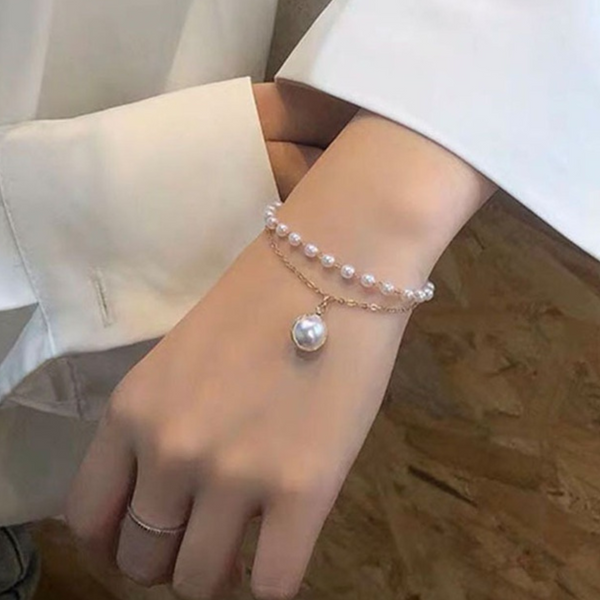 Shein Faux Pearl Decor Layered Bracelet