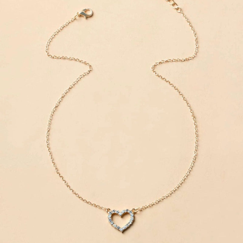 Shein Rhinestone Heart Pendant