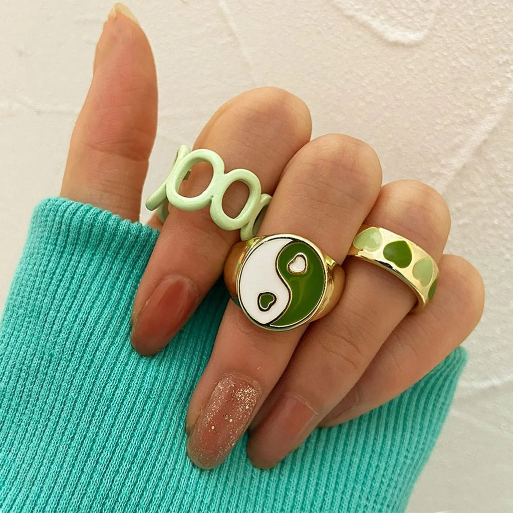 Shein Sage Green Ring Set Jewels by Floret