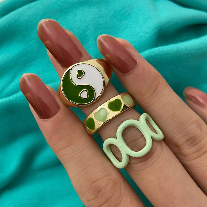 Shein Sage Green Ring Set | Size 7