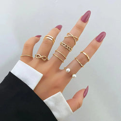 Sleek Golden Ring Set | Size 6