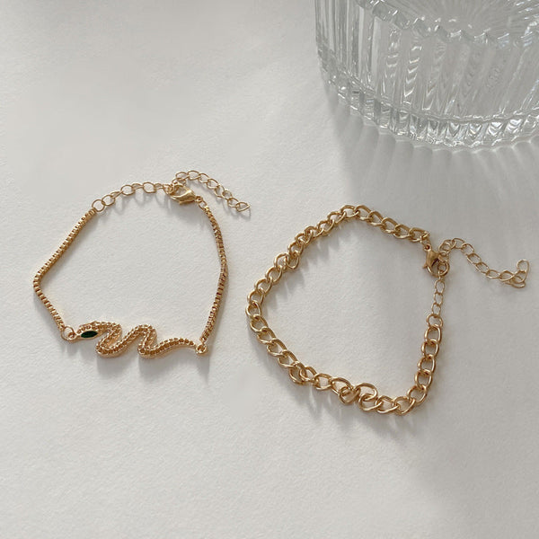 Snake Chain Bracelet Set
