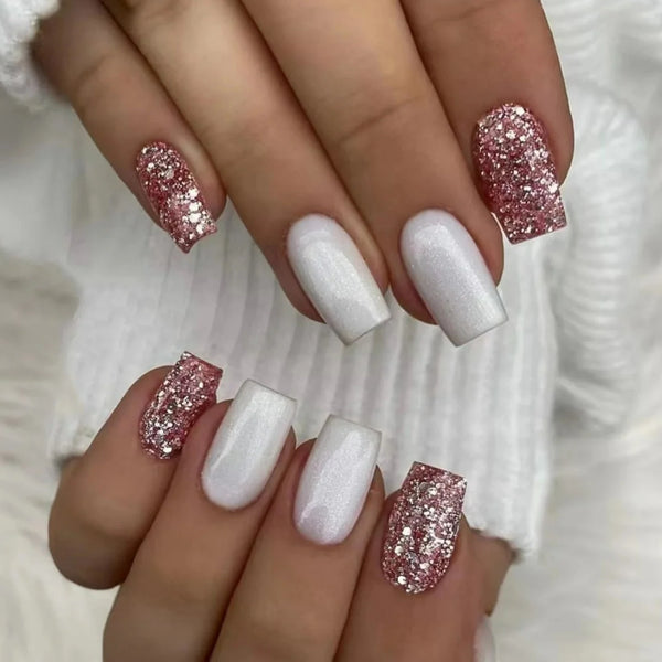 Square Cotton Candy Frost Nails
