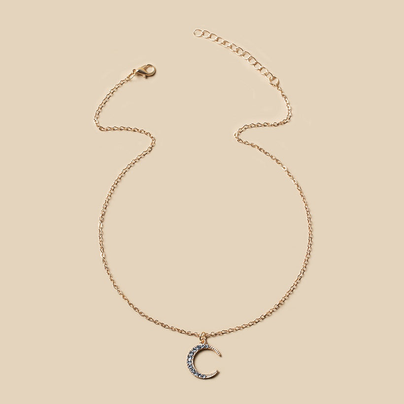 Studded Crescent Pendant - 