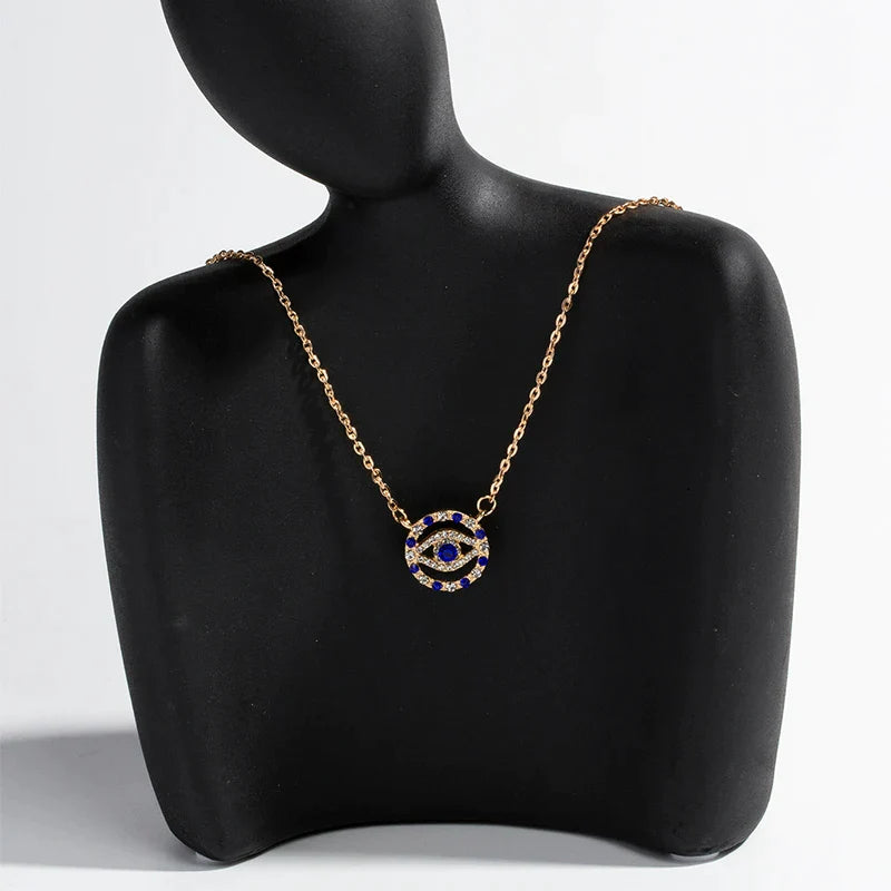 Studded Circular Evil Eye Pendant