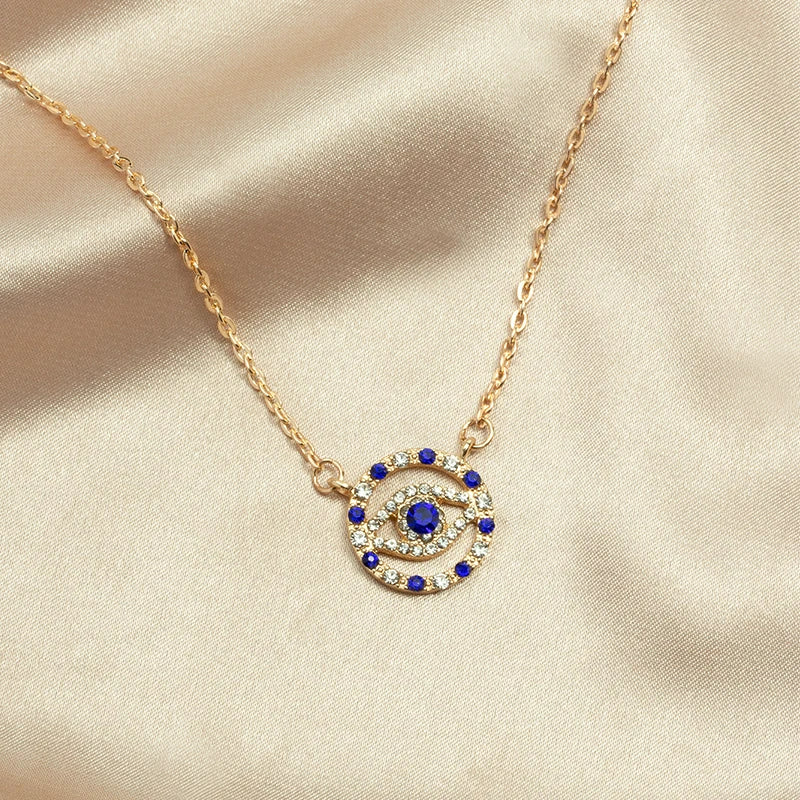 Studded Circular Evil Eye Pendant