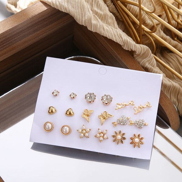 Vivacious Studs Set | 9 Pairs