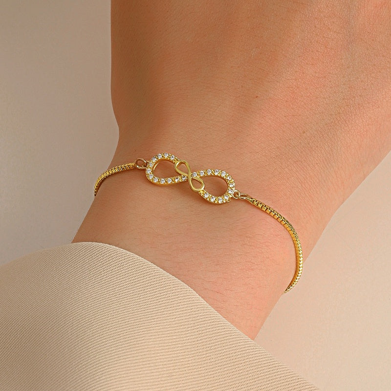 Stainless Zircon Infinity Bracelet - Bracelets